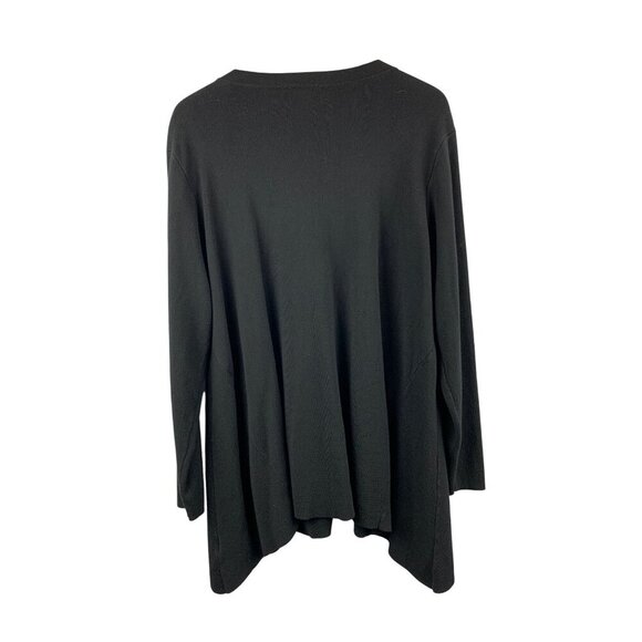 Whisper Knit By Louis DellOlio Black Cardigan Sweater XL Rayon/Nylon - Picture 2 of 5